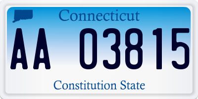 CT license plate AA03815