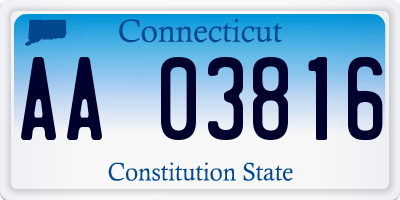 CT license plate AA03816