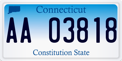 CT license plate AA03818