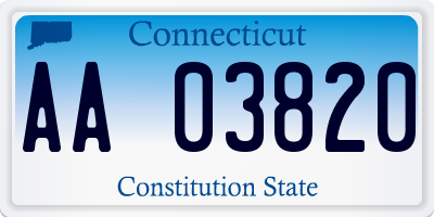 CT license plate AA03820