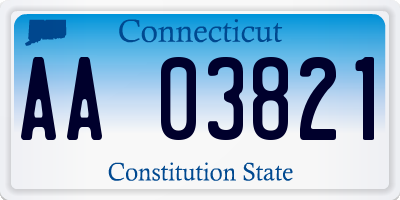 CT license plate AA03821