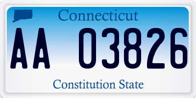 CT license plate AA03826