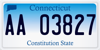 CT license plate AA03827