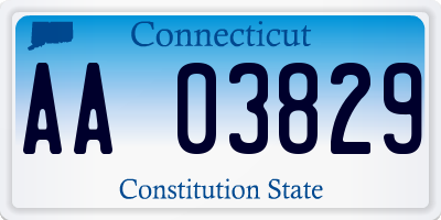 CT license plate AA03829