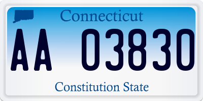 CT license plate AA03830