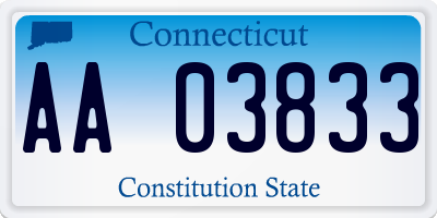 CT license plate AA03833