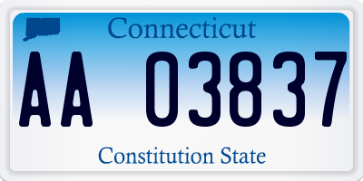 CT license plate AA03837