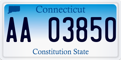 CT license plate AA03850