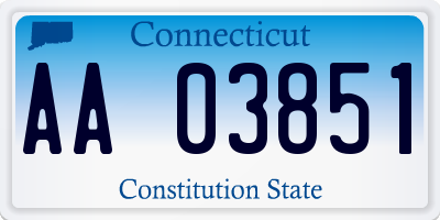 CT license plate AA03851