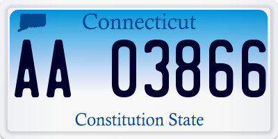 CT license plate AA03866