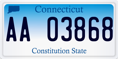 CT license plate AA03868