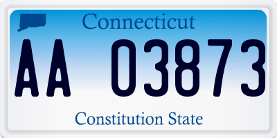 CT license plate AA03873