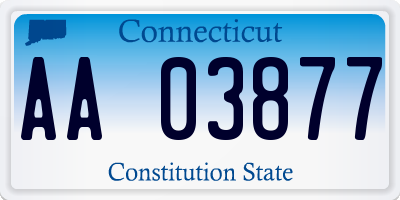 CT license plate AA03877