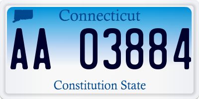 CT license plate AA03884