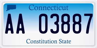 CT license plate AA03887