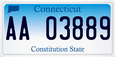 CT license plate AA03889