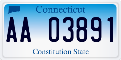 CT license plate AA03891