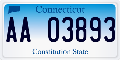 CT license plate AA03893