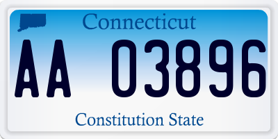 CT license plate AA03896
