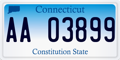 CT license plate AA03899