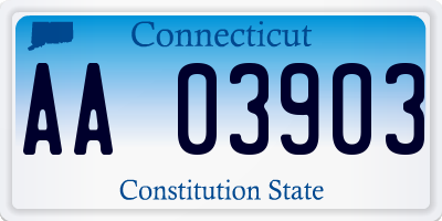CT license plate AA03903
