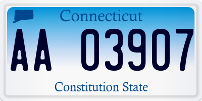 CT license plate AA03907