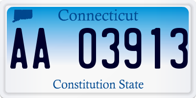 CT license plate AA03913