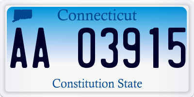 CT license plate AA03915