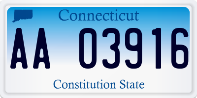 CT license plate AA03916
