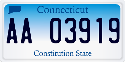 CT license plate AA03919