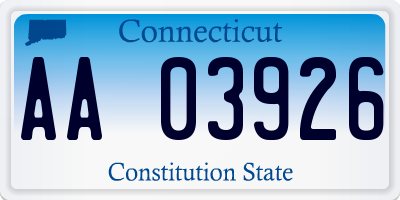 CT license plate AA03926