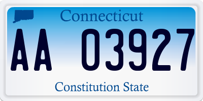 CT license plate AA03927