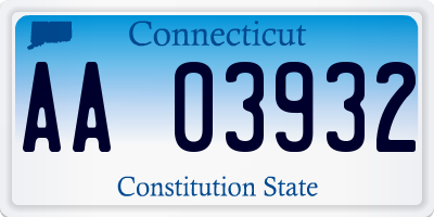 CT license plate AA03932