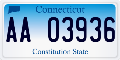 CT license plate AA03936