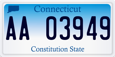 CT license plate AA03949
