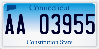 CT license plate AA03955