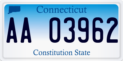 CT license plate AA03962