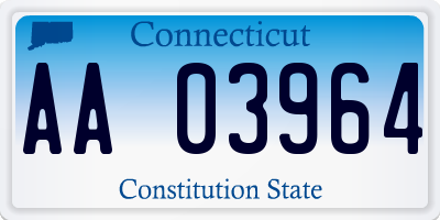 CT license plate AA03964