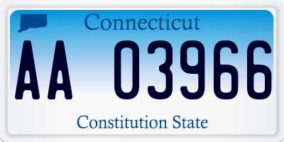 CT license plate AA03966