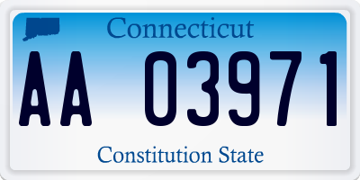 CT license plate AA03971