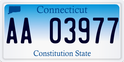 CT license plate AA03977