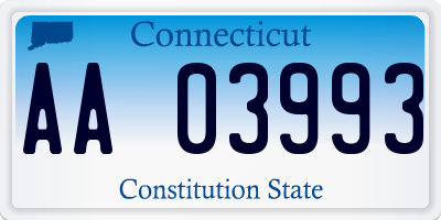 CT license plate AA03993