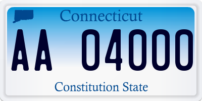 CT license plate AA04000