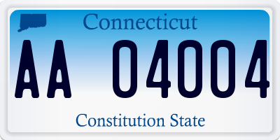 CT license plate AA04004