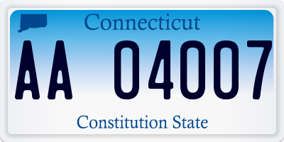CT license plate AA04007