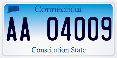 CT license plate AA04009