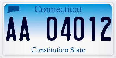 CT license plate AA04012