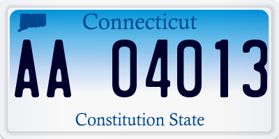 CT license plate AA04013