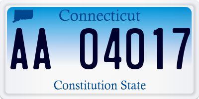 CT license plate AA04017