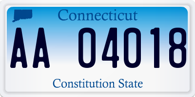 CT license plate AA04018